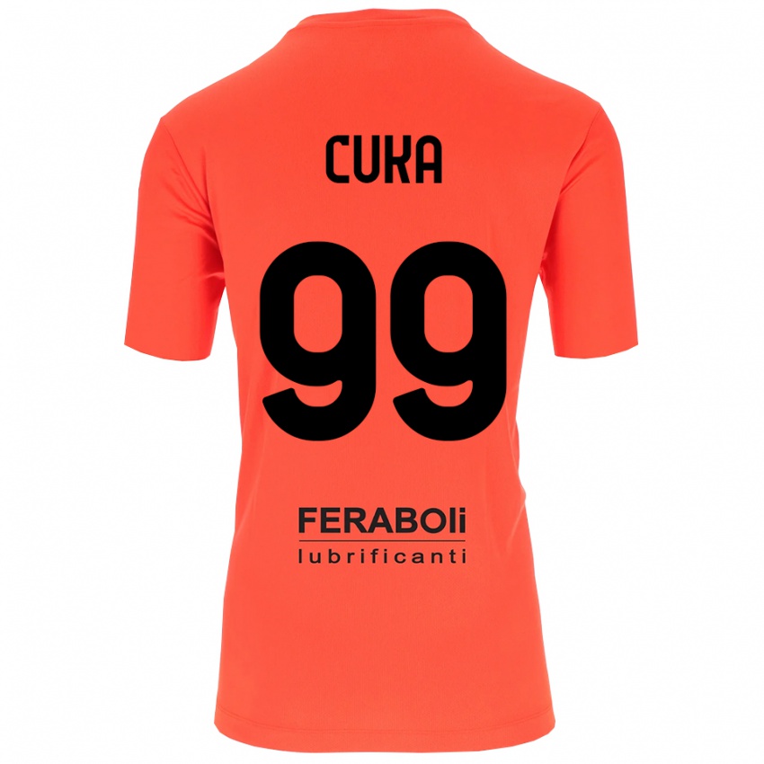 גברים סמואל צוקה #99 שחור אדום כתום חולצת שוער 2025/26 חולצה קצרה