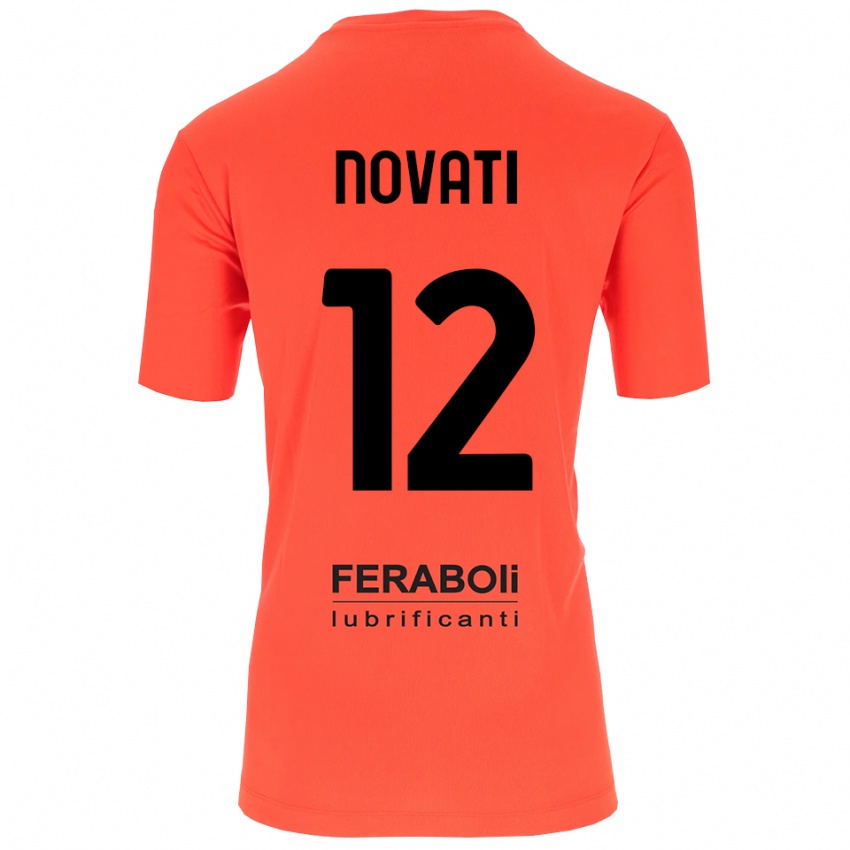 גברים Lorenzo Novati #12 שחור אדום כתום חולצת שוער 2025/26 חולצה קצרה