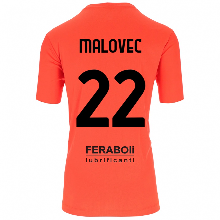 גברים אדריאן מלובק #22 שחור אדום כתום חולצת שוער 2025/26 חולצה קצרה