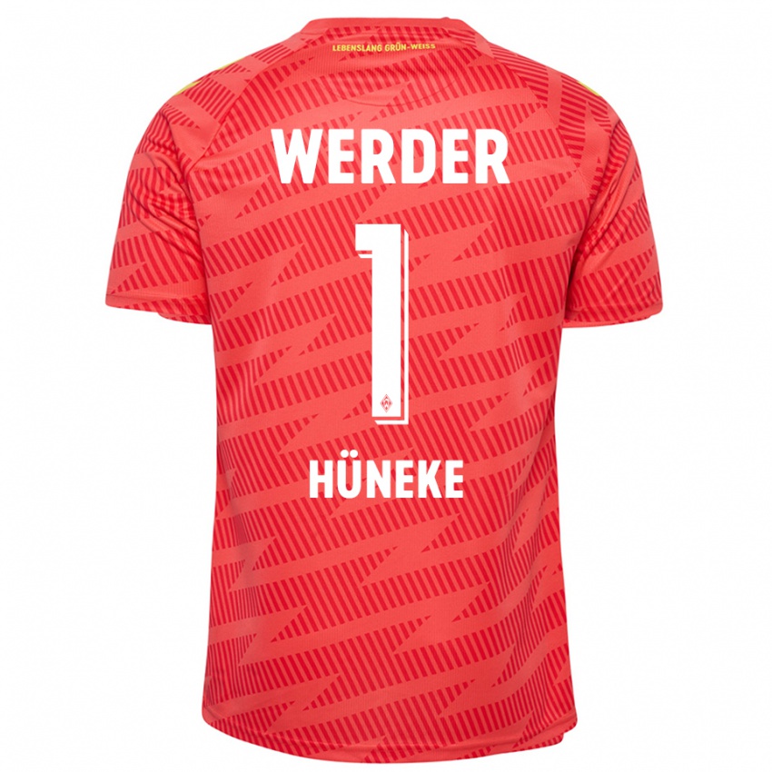 גברים Win Hüneke #1 צהוב אדום חולצת שוער 2025/26 חולצה קצרה