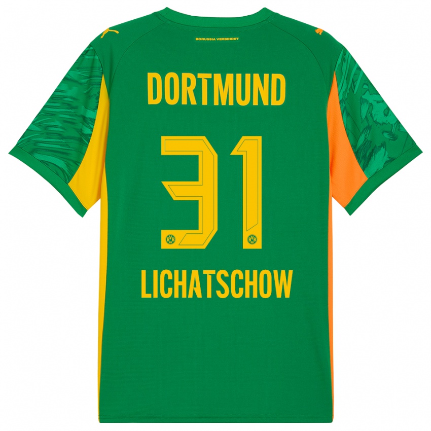 גברים Deniese Lichatschow #31 כתום ירוק חולצת שוער 2025/26 חולצה קצרה