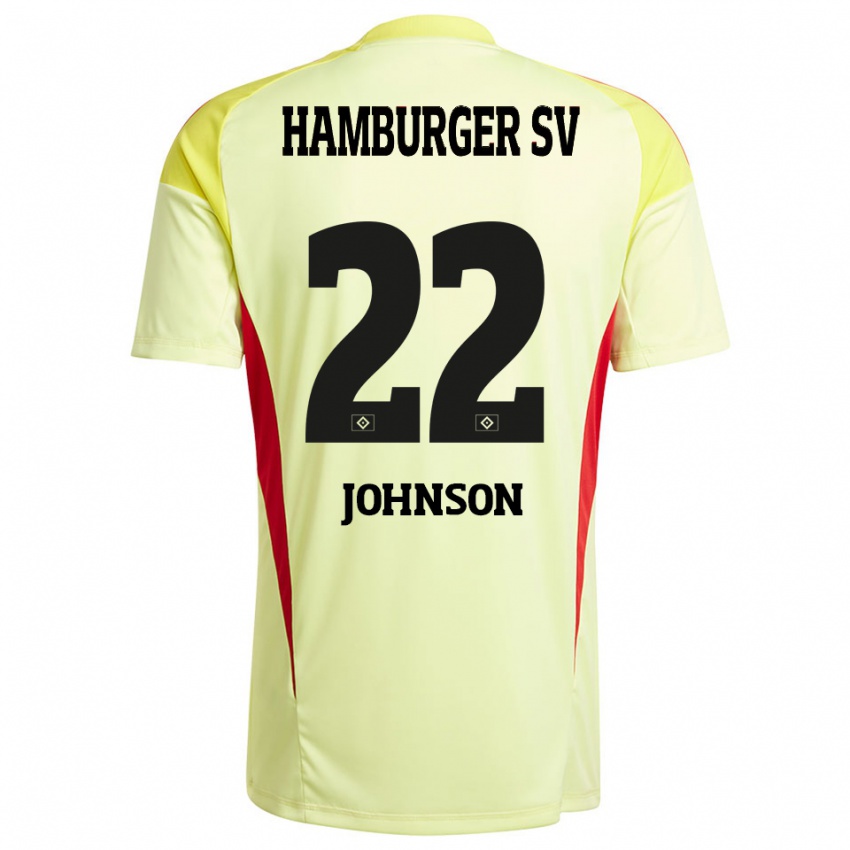 גברים עמנואל ג'ונסון #22 צהוב אדום שחור חולצת שוער 2025/26 חולצה קצרה