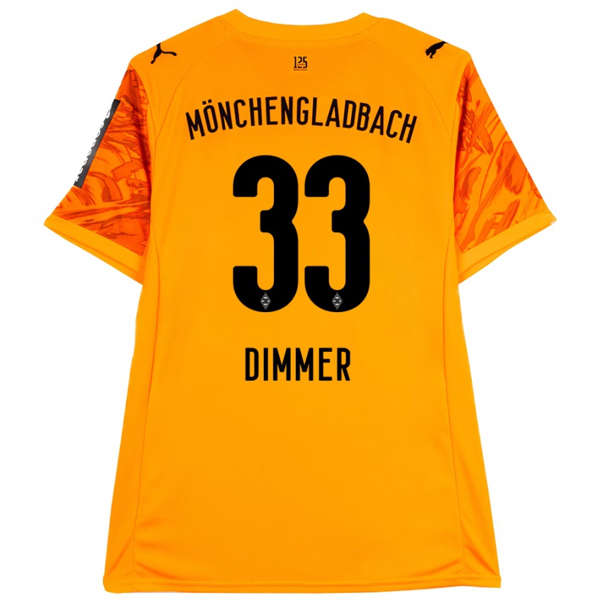 גברים פלוריאן דימר #33 שחור צהוב כתום חולצת שוער 2025/26 חולצה קצרה