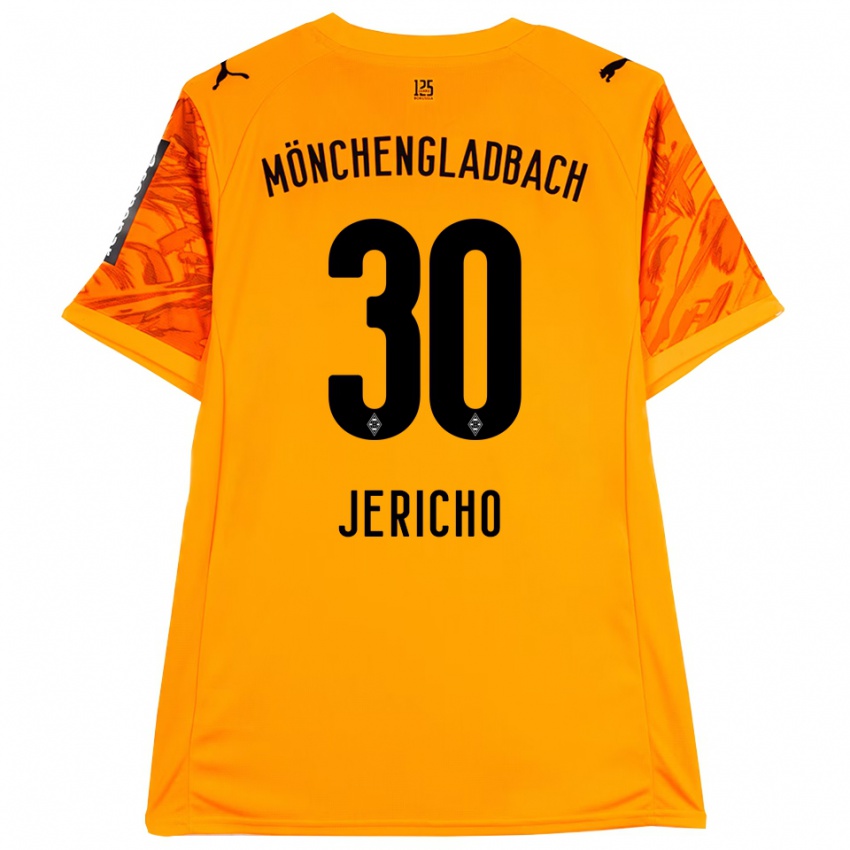 גברים איידן יריחו #30 שחור צהוב כתום חולצת שוער 2025/26 חולצה קצרה