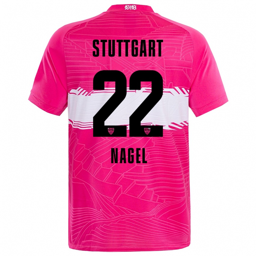 גברים Lucas Nagel #22 שחור ורוד עמוק חולצת שוער 2025/26 חולצה קצרה