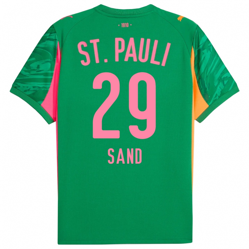 גברים Christoffer Sand #29 ורוד כתום ירוק חולצת שוער 2025/26 חולצה קצרה