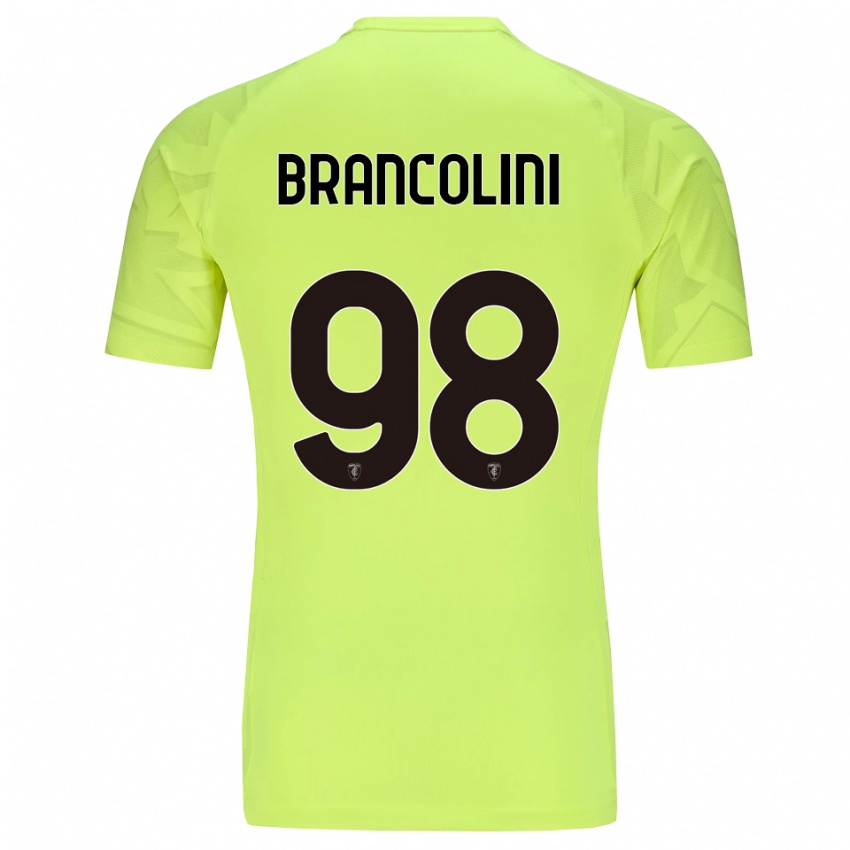 גברים פדריקו ברנקוליני #98 ירוק פלורסנט חולצת שוער 2025/26 חולצה קצרה