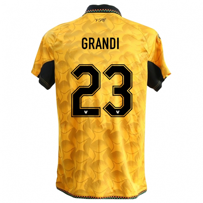 גברים Matteo Grandi #23 שחור צהוב חולצת שוער 2025/26 חולצה קצרה