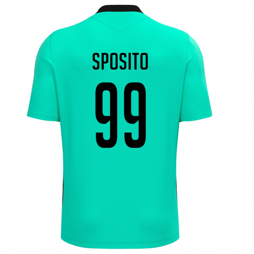 גברים Alex Sposito #99 שחור טורקיז חולצת שוער 2025/26 חולצה קצרה