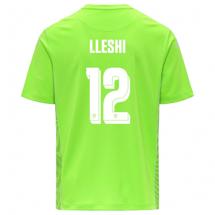 גברים Leonardo Lleshi #12 לבן ירוק דשא חולצת שוער 2025/26 חולצה קצרה