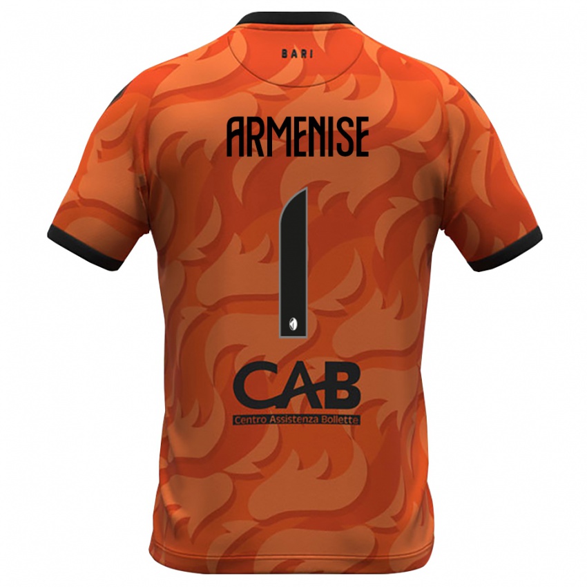 גברים Gaetano Armenise #1 שחור כתום כהה חולצת שוער 2025/26 חולצה קצרה