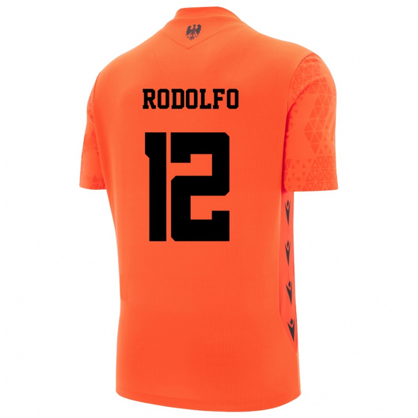 גברים Luca Rodolfo #12 שחור כתום כהה חולצת שוער 2025/26 חולצה קצרה