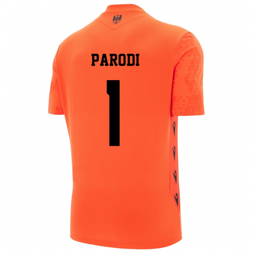 גברים Alessio Parodi #1 שחור כתום כהה חולצת שוער 2025/26 חולצה קצרה