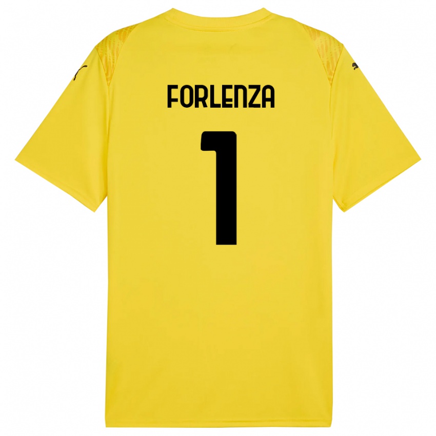 גברים קרלו פורלנזה #1 שחור צהוב חולצת שוער 2025/26 חולצה קצרה