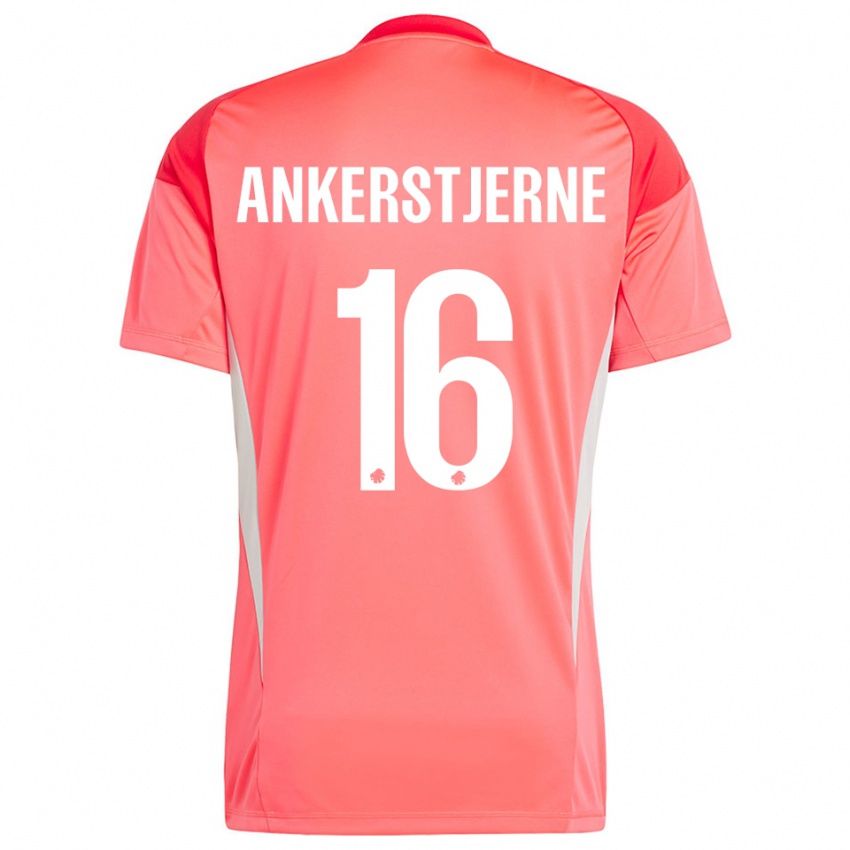 גברים Ida Ankerstjerne #16 לבן אדום חולצת שוער 2025/26 חולצה קצרה