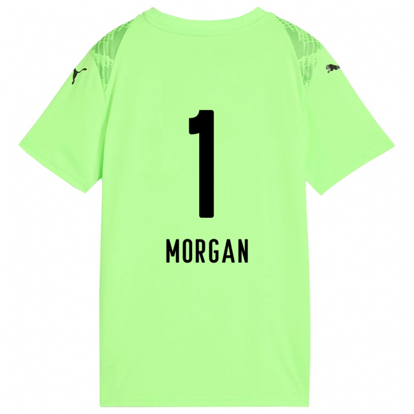 גברים Kevin Morgan #1 שחור ירוק בהיר חולצת שוער 2025/26 חולצה קצרה