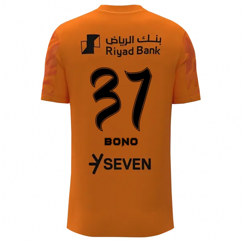 גברים יאסין בונו #37 אפור בהיר כתום כהה חולצת שוער 2025/26 חולצה קצרה