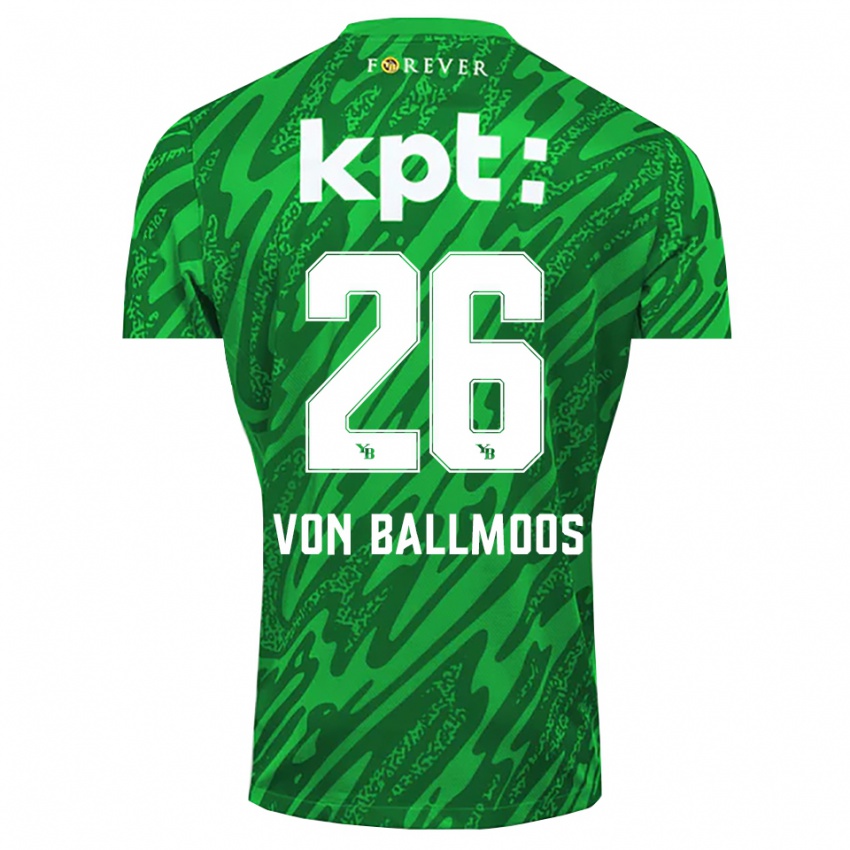 גברים דויד פון באלמוס #26 לבן ירוק חולצת שוער 2025/26 חולצה קצרה