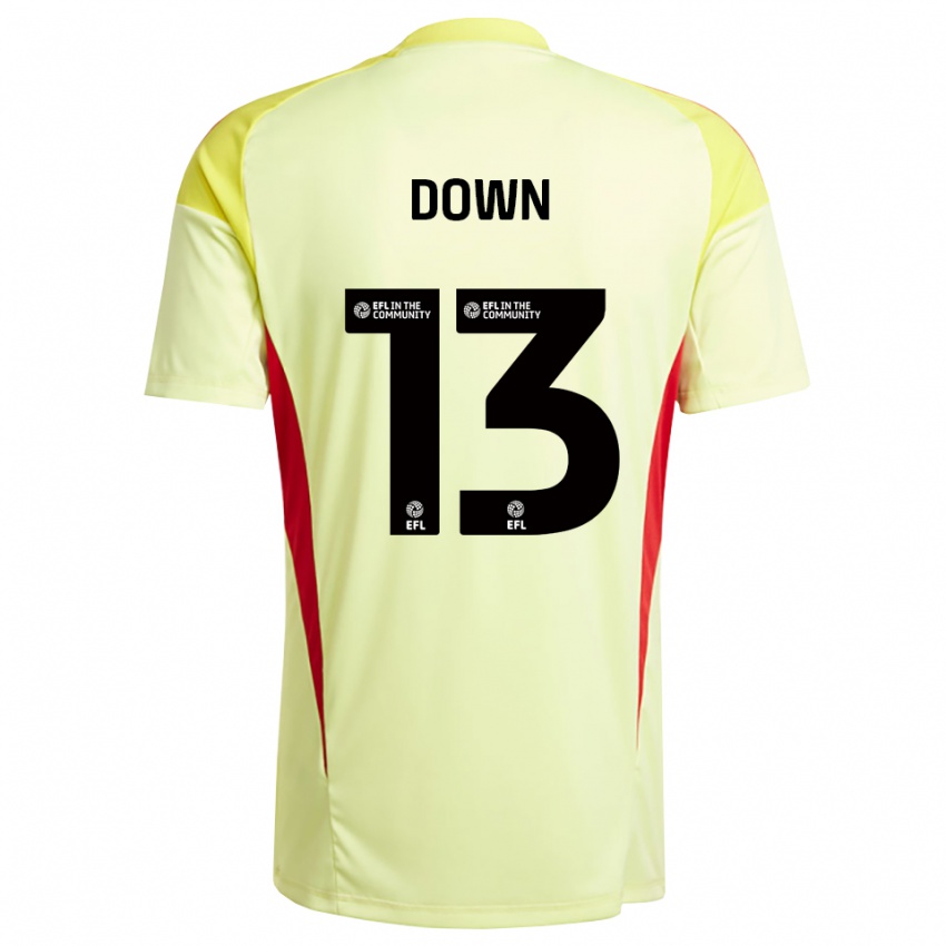 גברים Sam Down #13 צהוב בהיר חולצת שוער 2025/26 חולצה קצרה