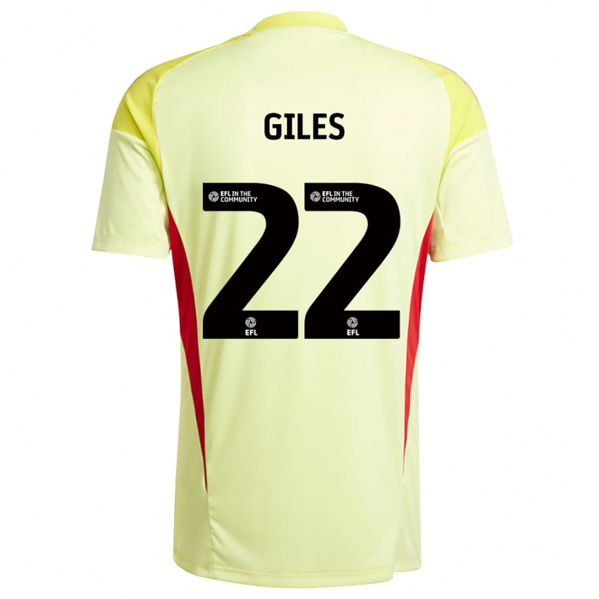 גברים Olivia Giles #22 צהוב בהיר חולצת שוער 2025/26 חולצה קצרה