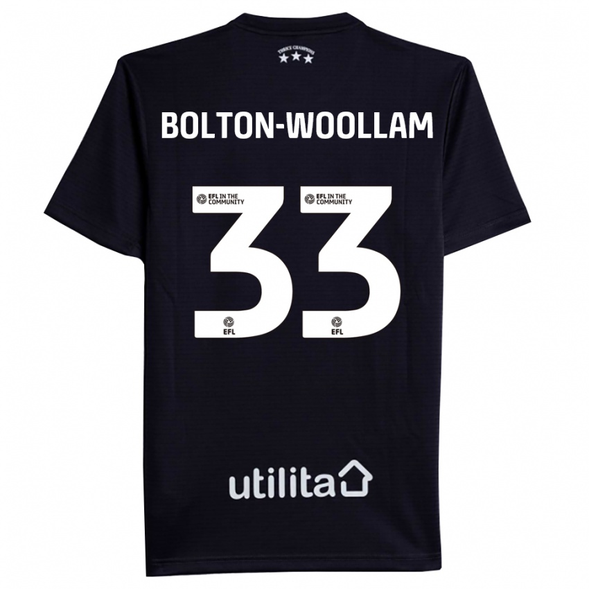 גברים Kacey Bolton-Woollam #33 שחור לבן חולצת שוער 2025/26 חולצה קצרה