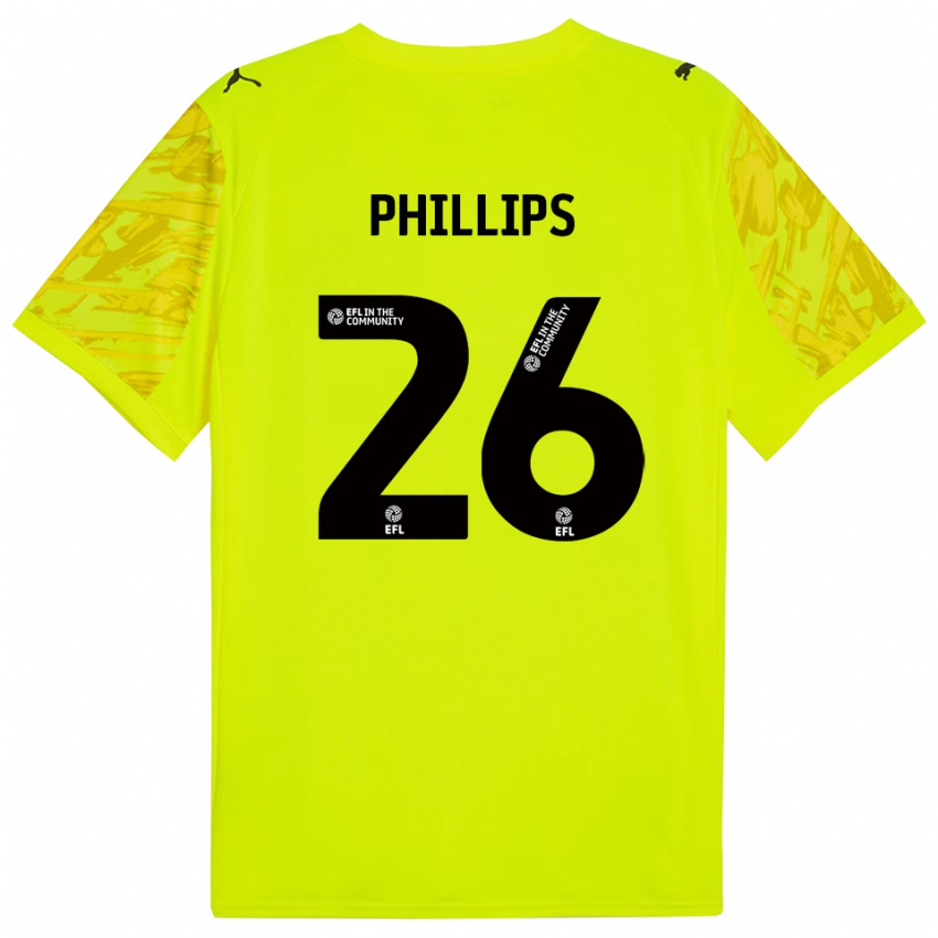 גברים Noah Phillips #26 ירוק פלורסנט חולצת שוער 2025/26 חולצה קצרה