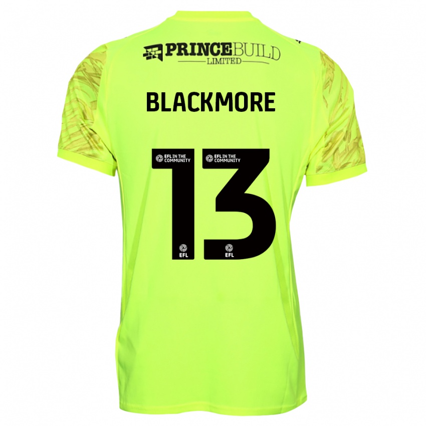 גברים ויל בלקמור #13 שחור ירוק פלורסנט חולצת שוער 2025/26 חולצה קצרה