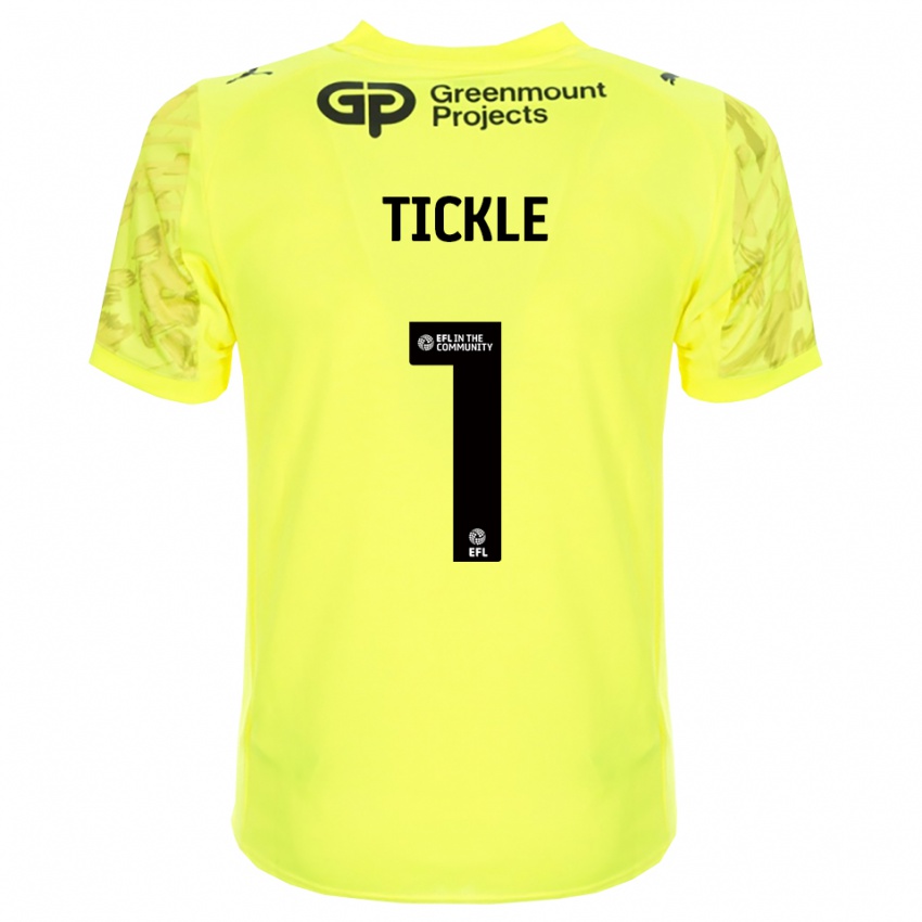 גברים סם טיקל #1 שחור ירוק פלורסנט חולצת שוער 2025/26 חולצה קצרה