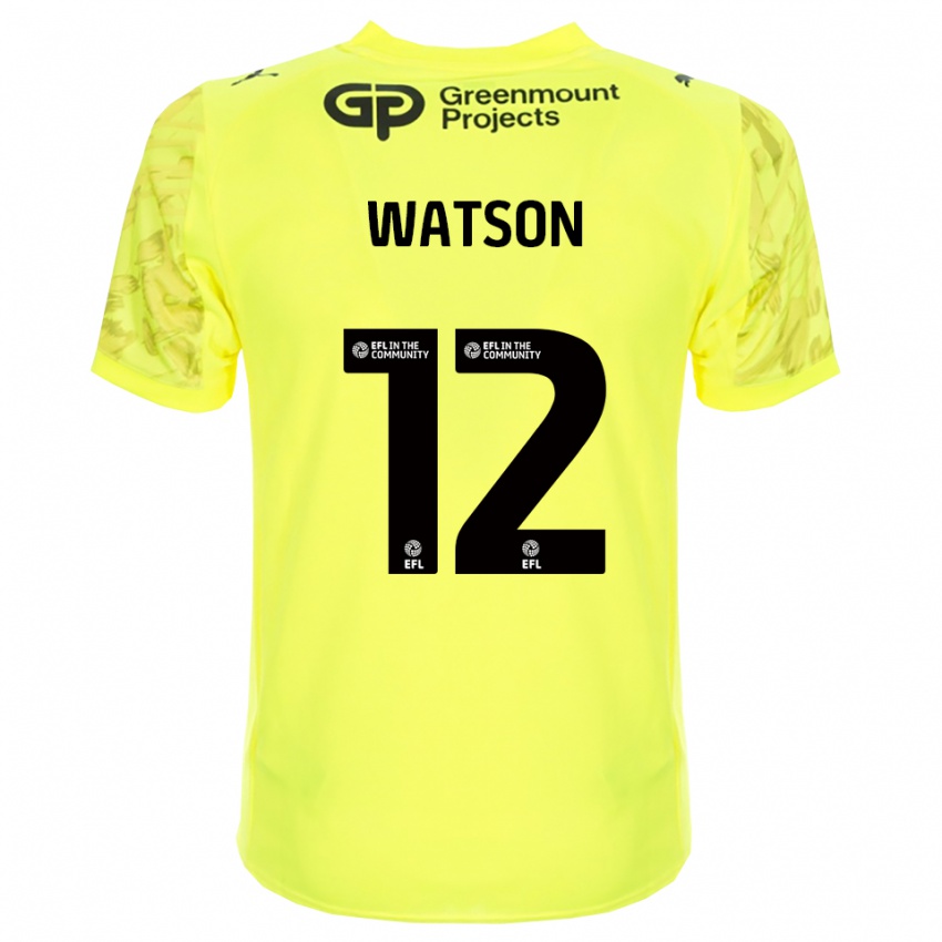 גברים Tom Watson #12 שחור ירוק פלורסנט חולצת שוער 2025/26 חולצה קצרה