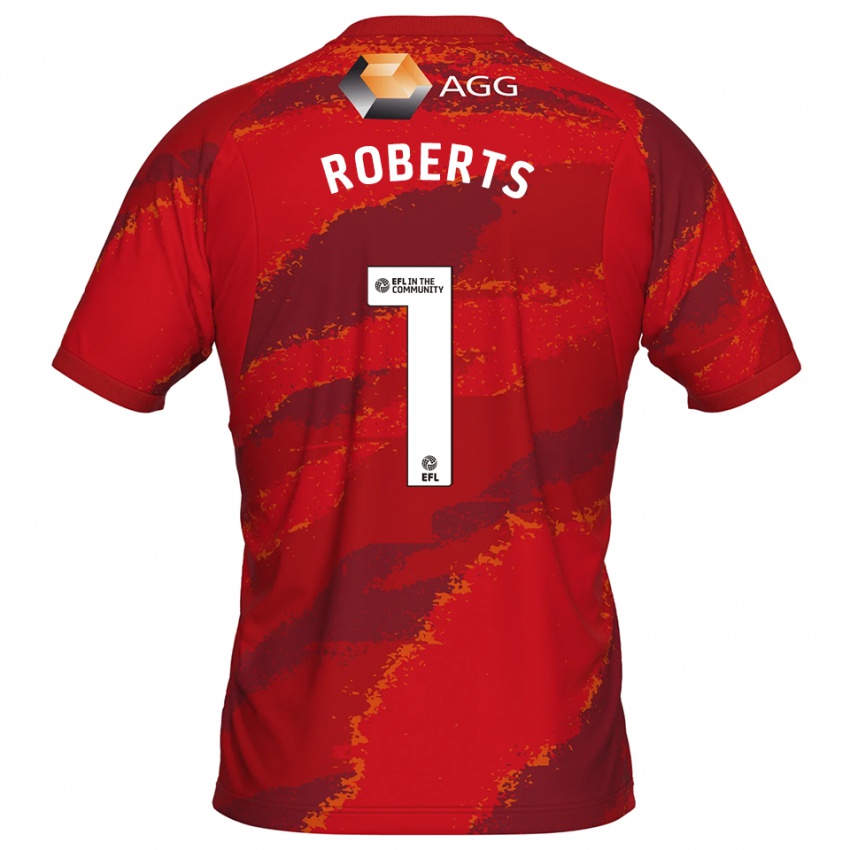 גברים ליאם רוברטס #1 לבן אדום חולצת שוער 2025/26 חולצה קצרה