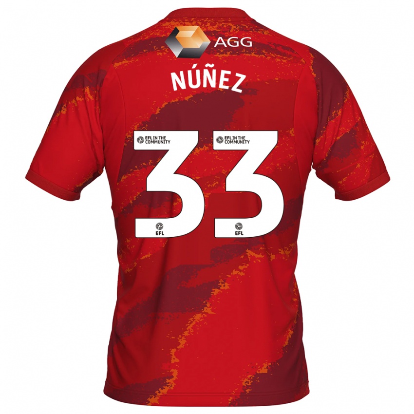 גברים Anthony Núñez #33 לבן אדום חולצת שוער 2025/26 חולצה קצרה