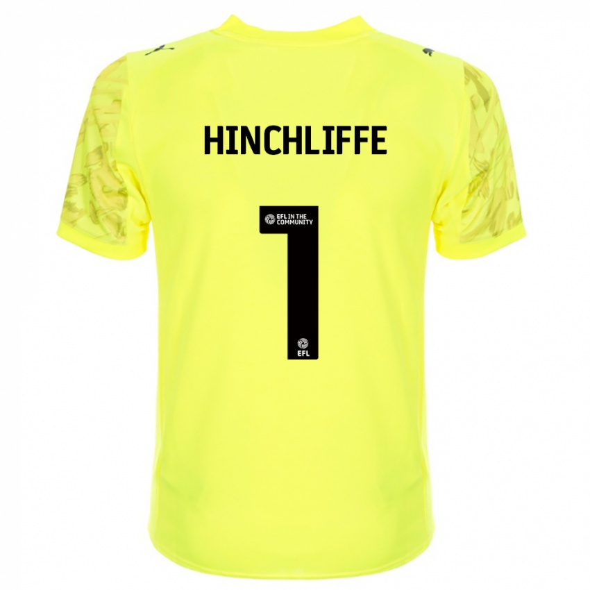 גברים בן הינצ'ליף #1 שחור צהוב חולצת שוער 2025/26 חולצה קצרה