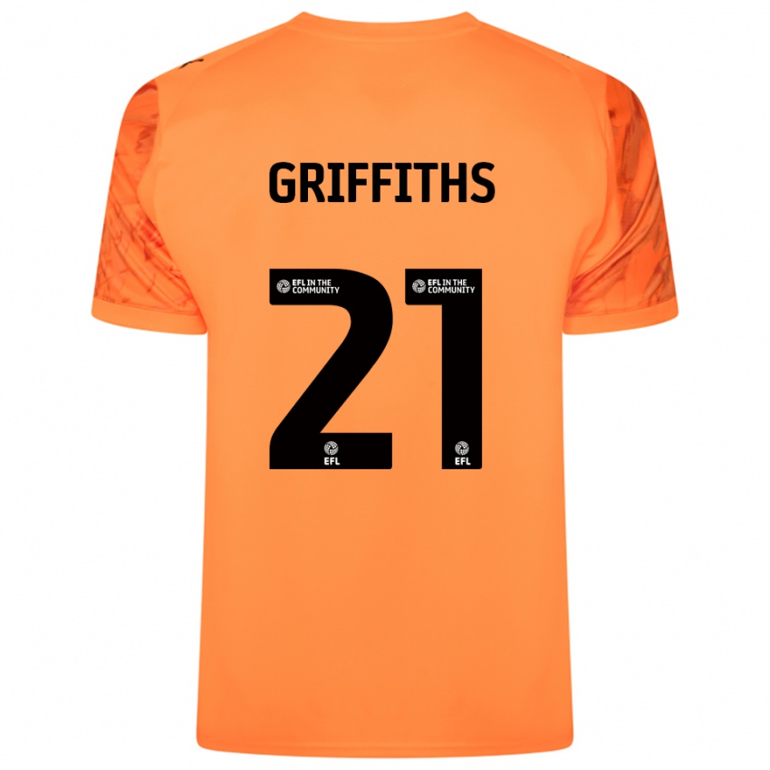 גברים הארי גריפית'ס #21 שחור כתום חולצת שוער 2025/26 חולצה קצרה