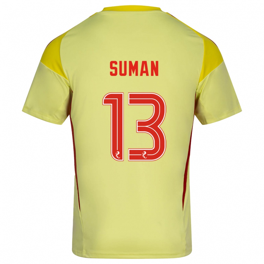 גברים ניקולס סומאן #13 אדום צהוב חולצת שוער 2025/26 חולצה קצרה