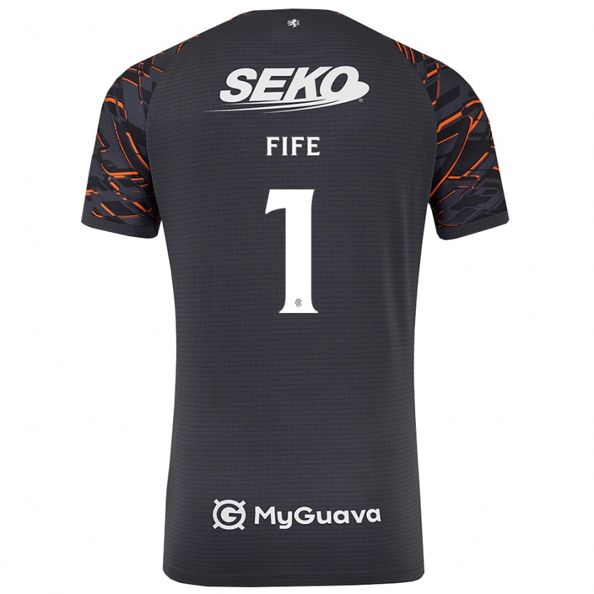 גברים ג'נה פייף #1 אפור כהה חולצת שוער 2025/26 חולצה קצרה