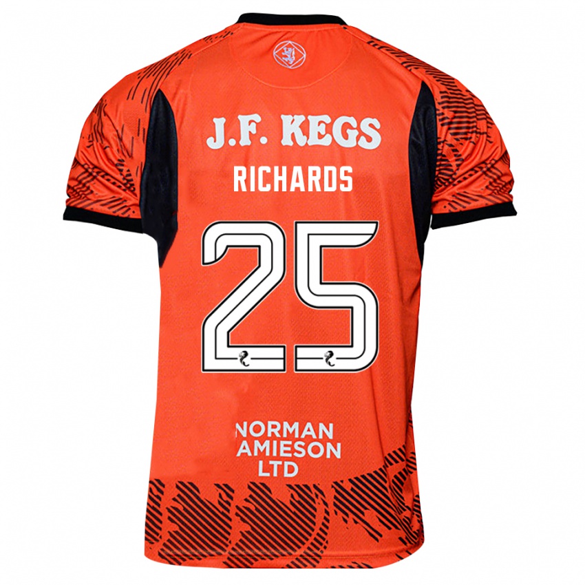 גברים Dave Richards #25 שחור כתום חולצת שוער 2025/26 חולצה קצרה