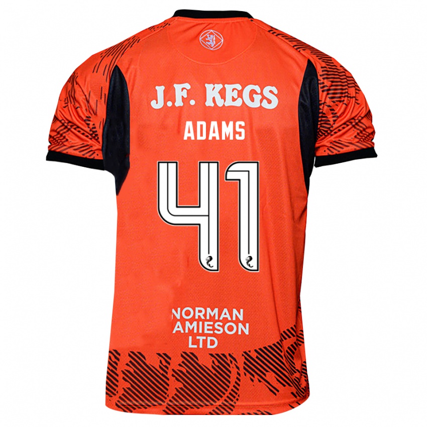 גברים רואיירי אדמס #41 שחור כתום חולצת שוער 2025/26 חולצה קצרה