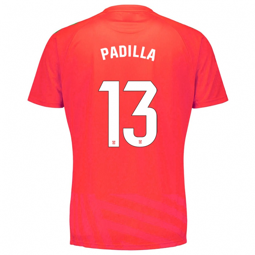 גברים Alejandro Padilla #13 אדום לבן חולצת שוער 2025/26 חולצה קצרה