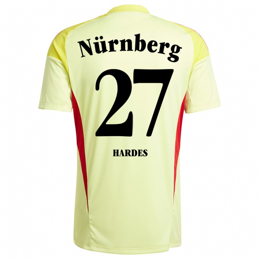 גברים Aaron Hardes #27 צהוב שחור חולצת שוער 2025/26 חולצה קצרה