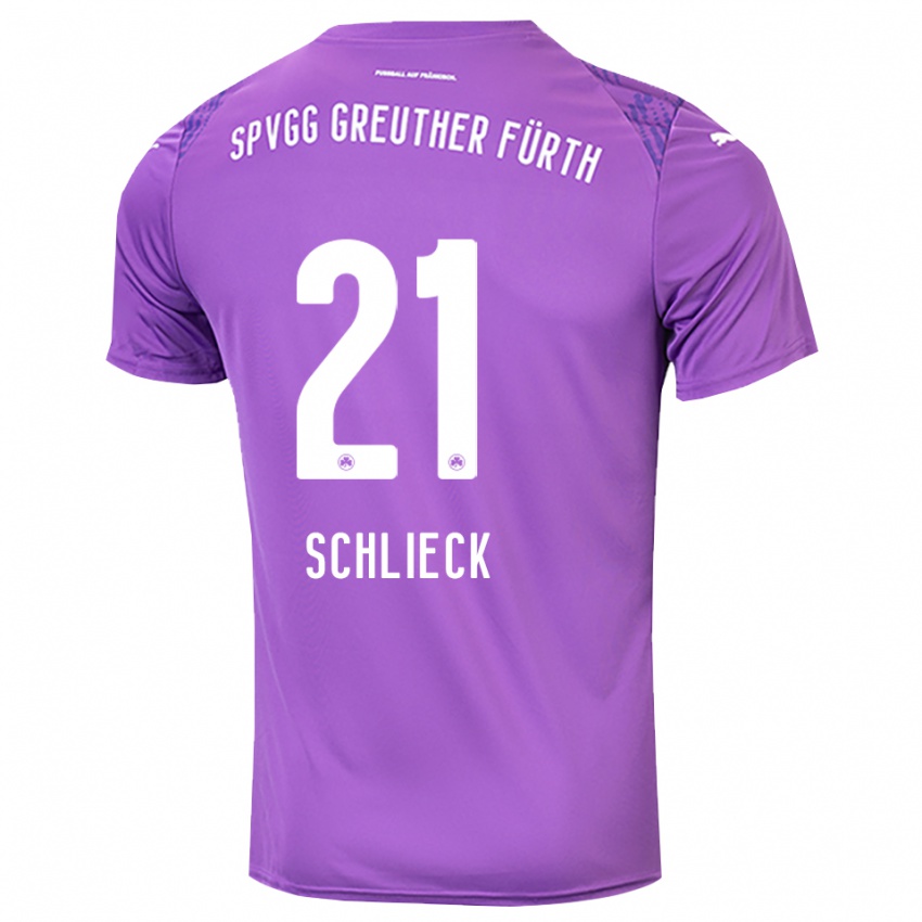 גברים טימו שליק #21 סגול לבן חולצת שוער 2025/26 חולצה קצרה