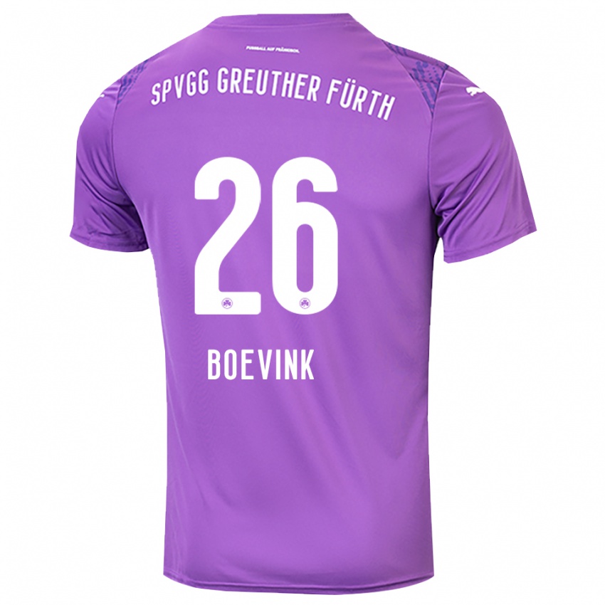 גברים Pelle Boevink #26 סגול לבן חולצת שוער 2025/26 חולצה קצרה