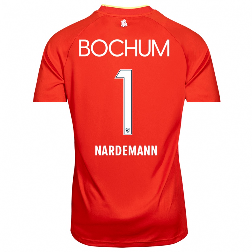 גברים Kari Närdemann #1 אדום לבן חולצת שוער 2025/26 חולצה קצרה