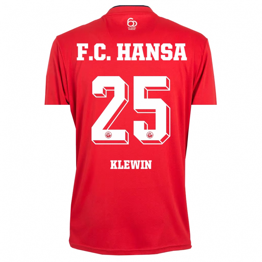 גברים פיליפ קלווין #25 אדום לבן חולצת שוער 2025/26 חולצה קצרה