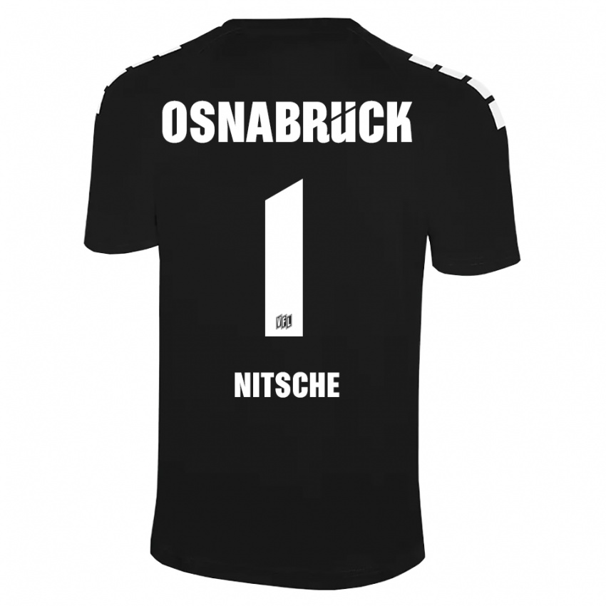 גברים Till Nitsche #1 שחור לבן חולצת שוער 2025/26 חולצה קצרה