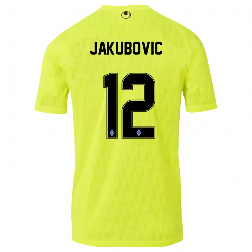 גברים Harun Jakubovic #12 צהוב שחור חולצת שוער 2025/26 חולצה קצרה