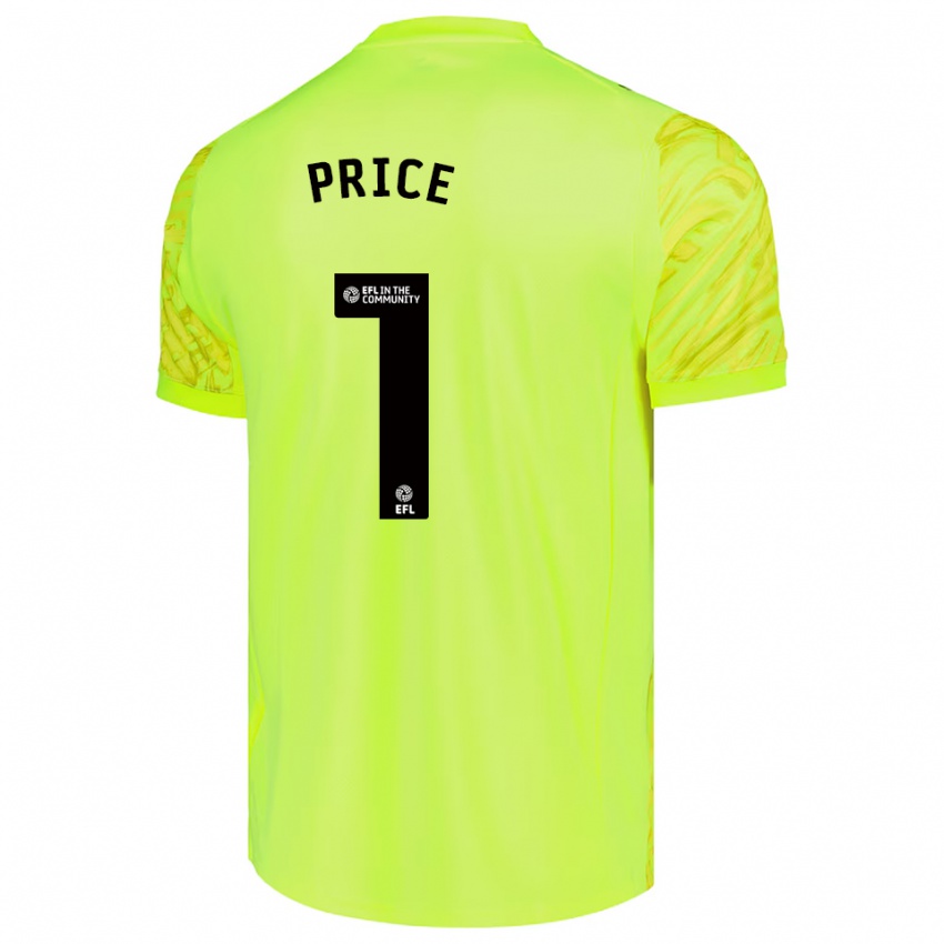 גברים Harley Price #1 ירוק ניאון חולצת שוער 2025/26 חולצה קצרה