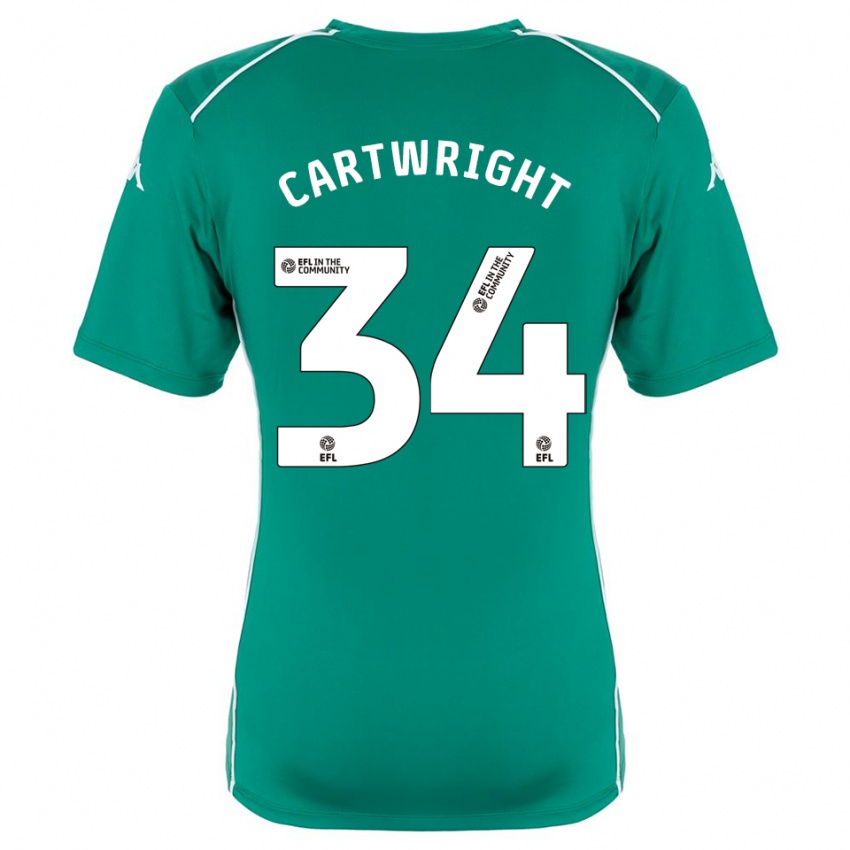 גברים הארווי קרטרייט #34 ירוק לבן חולצת שוער 2025/26 חולצה קצרה