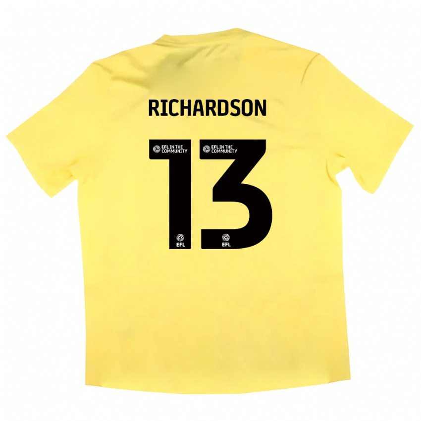 גברים Joseph Richardson #13 שחור צהוב חולצת שוער 2025/26 חולצה קצרה