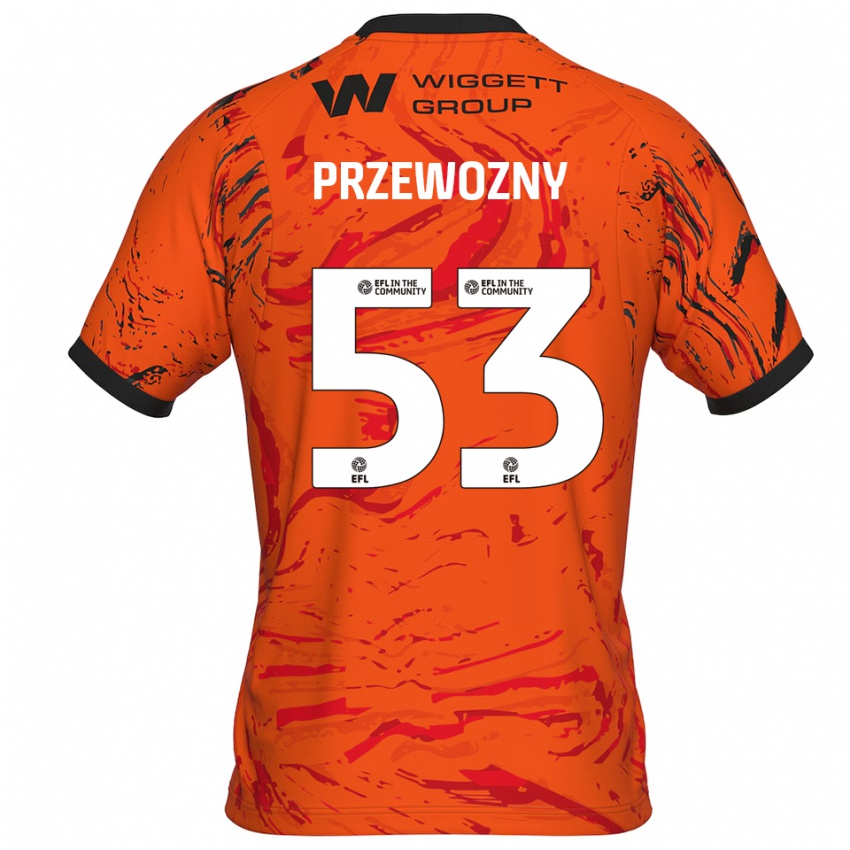 גברים ג׳אקוב פרזבוז׳ני #53 כתום שחור חולצת שוער 2025/26 חולצה קצרה