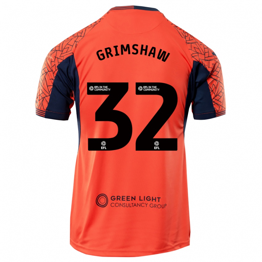 גברים דניאל גרימשאו #32 שחור כתום חולצת שוער 2025/26 חולצה קצרה